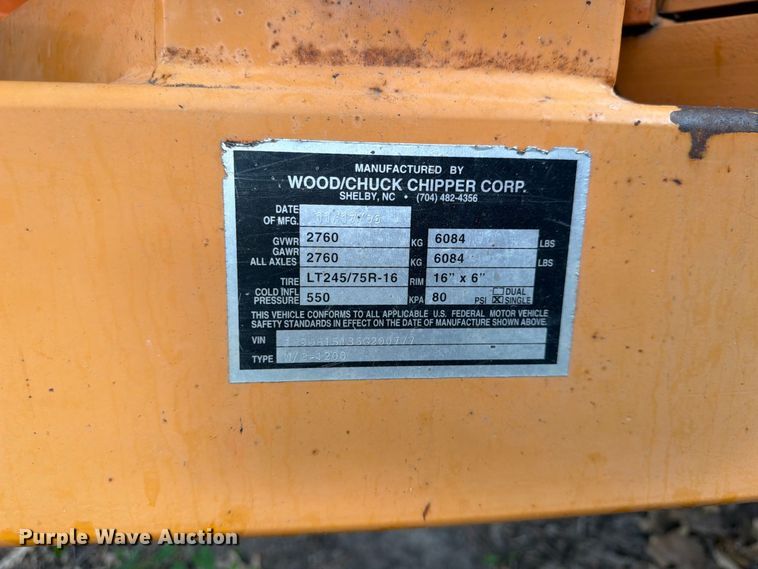 image for item FU4642 2006 Wood/Chuck Chipper Corp. 1 200G wood chipper