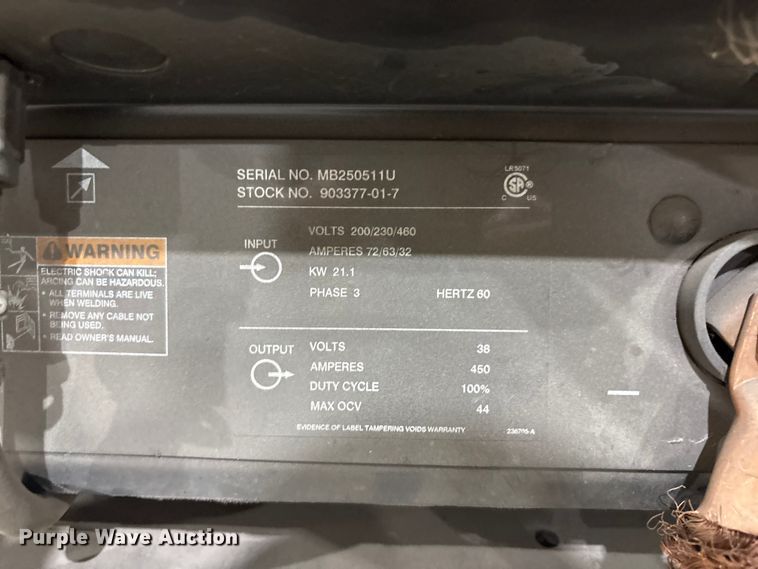 image for item JM9441 Miller Deltaweld 452 welder