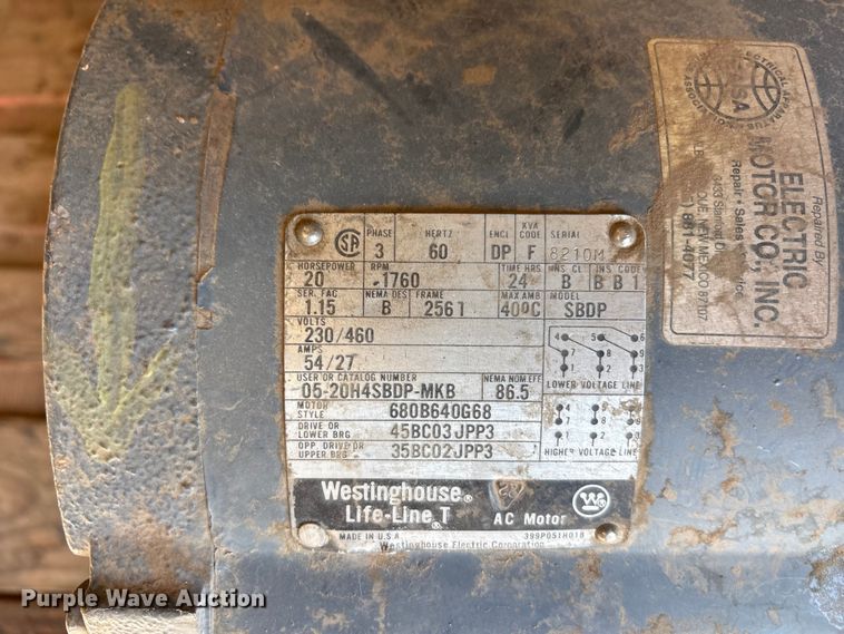 image for item JM9453 Ingersoll Rand 25T2X20 air compressor