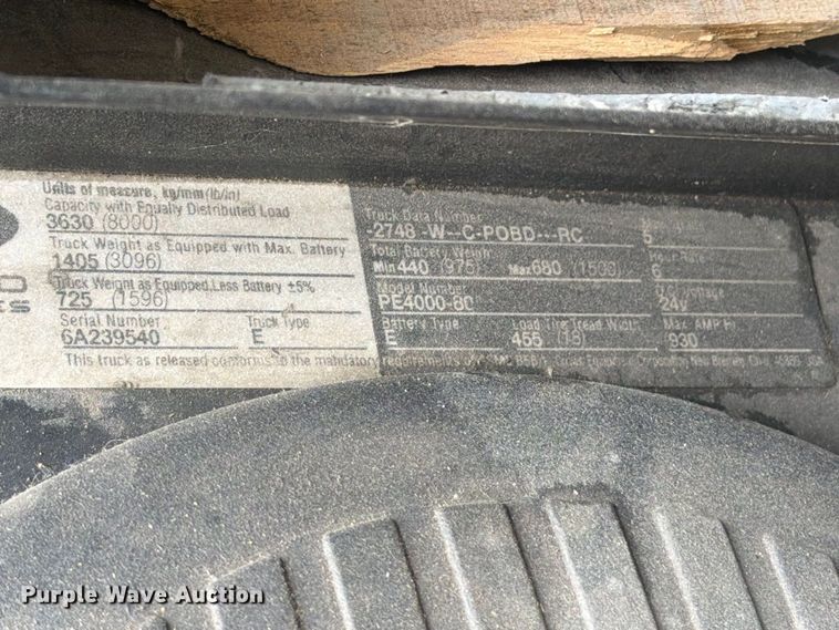 image for item OE9705 Crown PE400-80 pallet jack