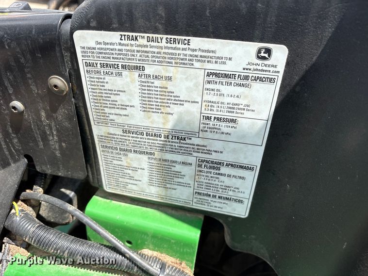 image for item YA3819 2023 John Deere Z970R ZTR lawn mower