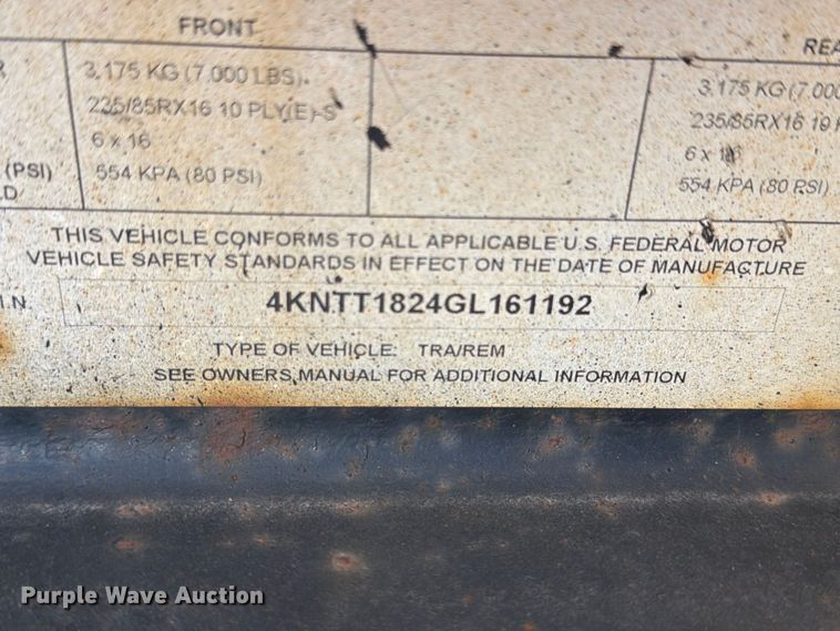image for item YA4296 2016 Townmaster T-12DT tilt deck utility trailer