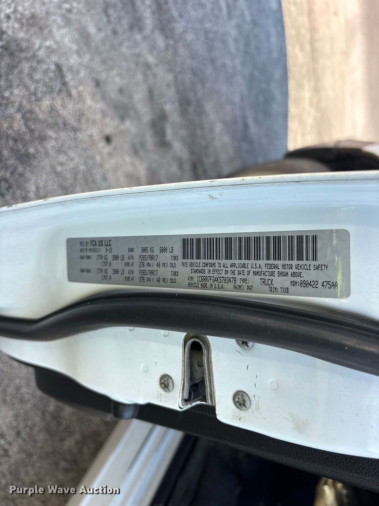 image for item YA4402 2019 RAM 1500 Ext. Cab pickup truck