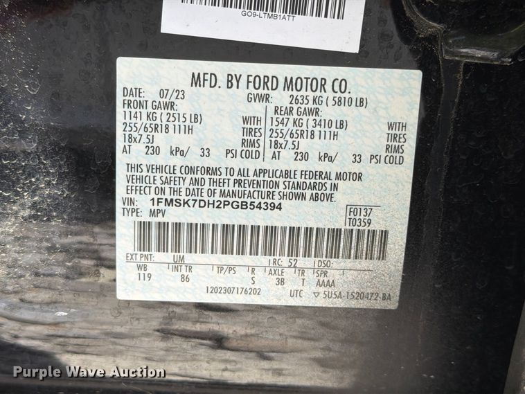 image for item YA4563 2023 Ford Explorer SUV