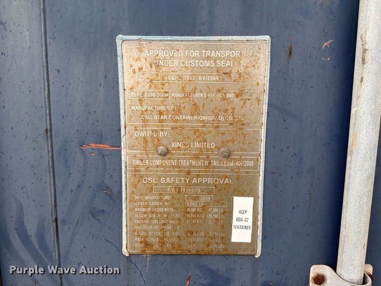 image for item YA4668 2008 CXIC Star shipping container