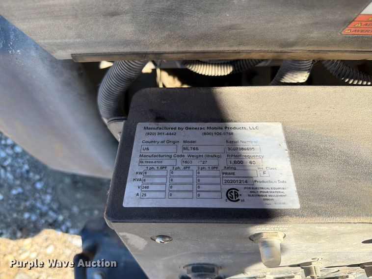 image for item YA4670 2020 Generac light plant