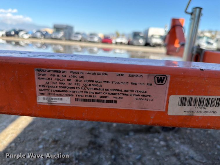 image for item YA4671 (3) 2020 Wanco WTLMB message board trailers