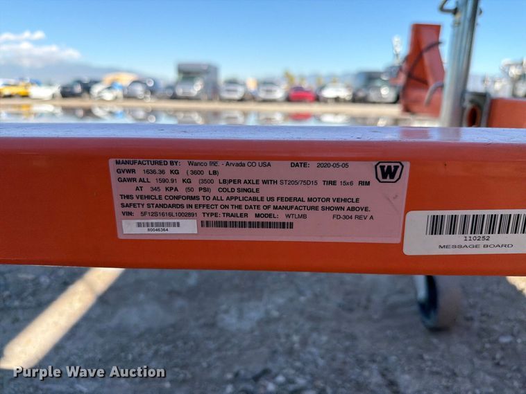 image for item YA4671 (3) 2020 Wanco WTLMB message board trailers