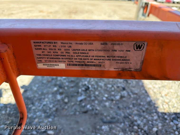 image for item YA4673 (2) 2020 Wanco WVT3 message board trailers