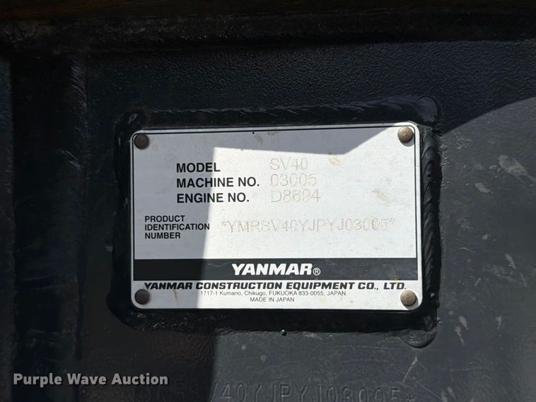 image for item DV7367 2023 Yanmar SV40 mini excavator