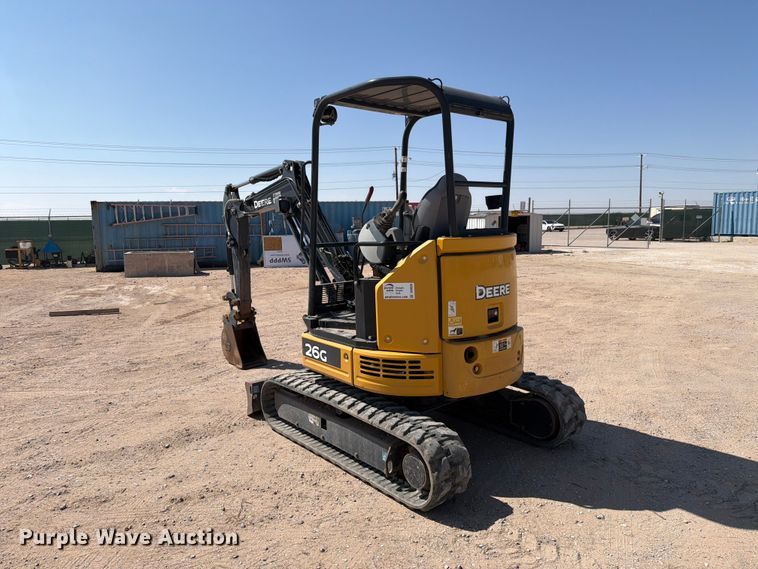 image for item DV8626 2020 John Deere 26G mini excavator