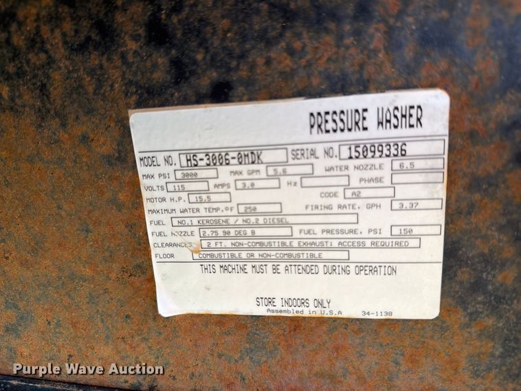 image for item DV8637 2015 Mi-T-M He-3006-0MDK hot pressure washer