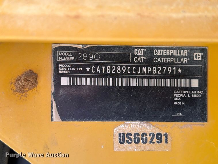 image for item DV8661 2011 Caterpillar 289C tracked skid steer loader