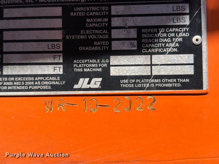 image for item DZ4700 2007 JLG 600S boom lift
