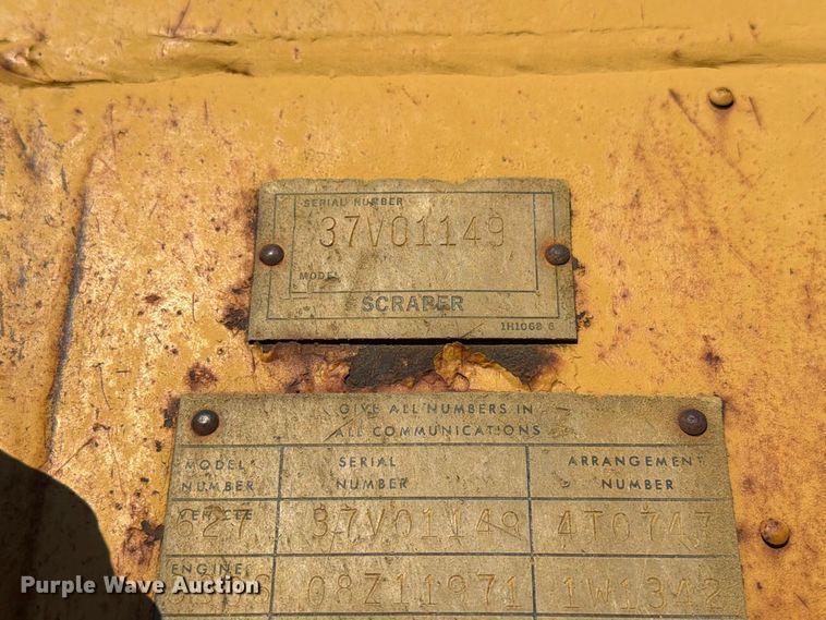 image for item DZ4702 1987 Caterpillar 627B conventional scraper 