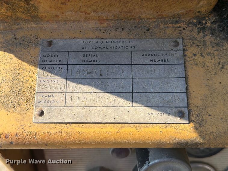 image for item DZ4702 1987 Caterpillar 627B conventional scraper 