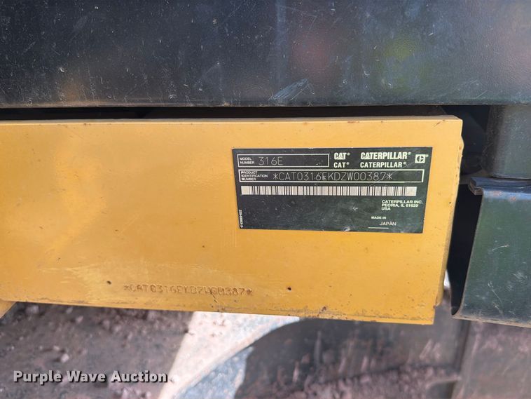 image for item EA0447 2012 Caterpillar 316EL excavator