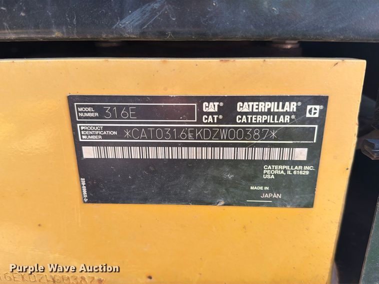 image for item EA0447 2012 Caterpillar 316EL excavator