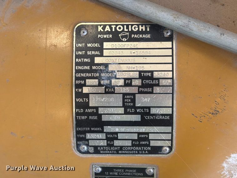 image for item EA0460 KatoLight D100FPZ4E generator
