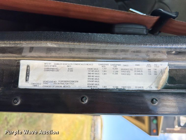 image for item EA0486 2012 Freightliner Coronado hydroseeder truck