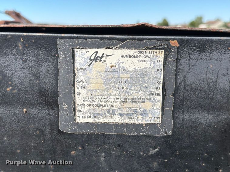 image for item EA0488 2003 JET drop deck equipment trailer
