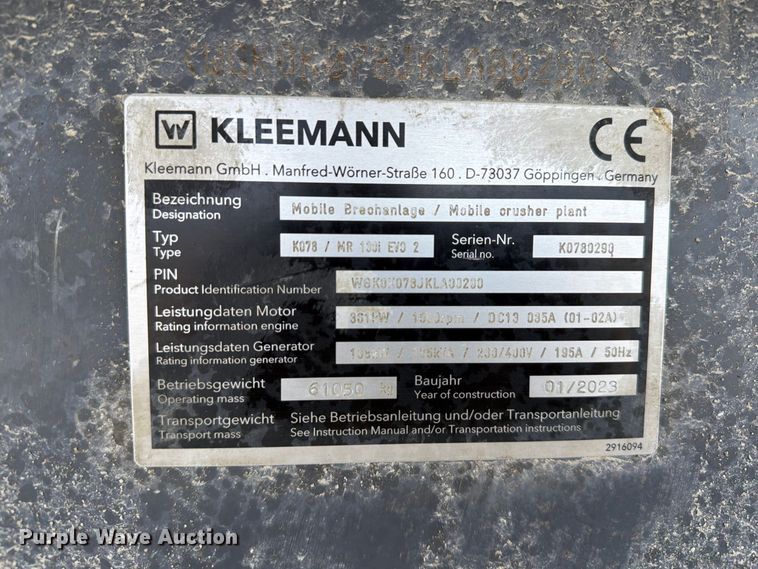 image for item EF1351 2023 Kleemann MR 130i Evo 2 crusher