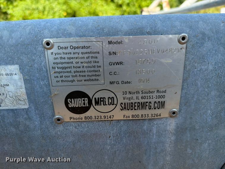 image for item EO8699 2014 Sauber Mfg. Co. 4500 pole trailer