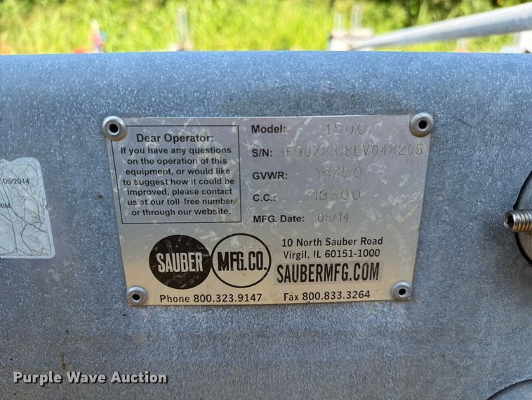 image for item EO8700 2014 Sauber Mfg. Co. 4500 pole trailer