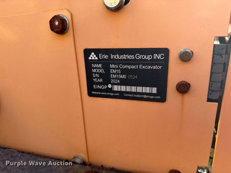 image for item EU1540 2024 Erie Industries EM15 mini excavator