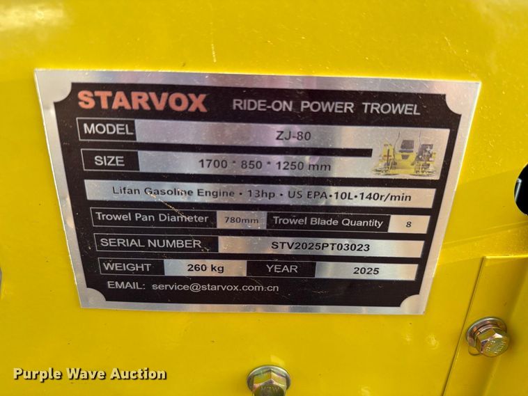 image for item EW8872 Starvox ZJ-80 power trowel
