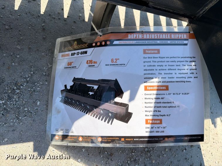 image for item EX4173 LandHonor DEPTH-ADJUSTABLE RIPPER