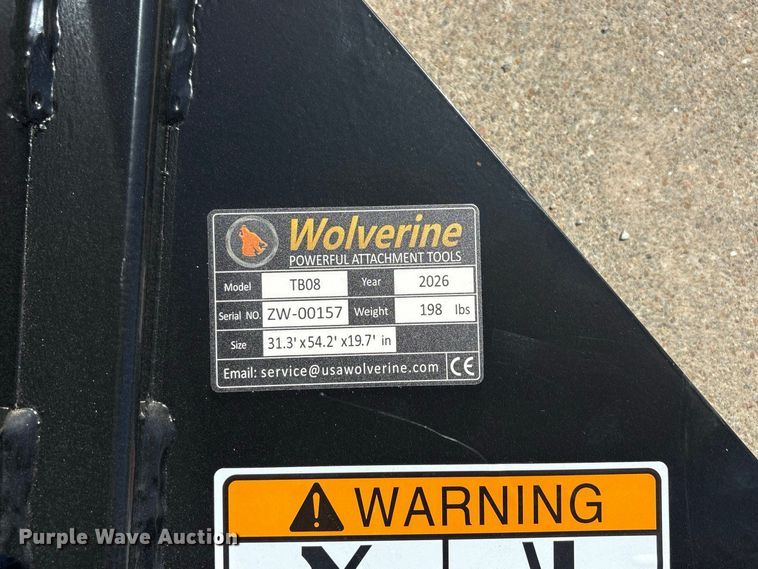 image for item EX4191 2026 Wolverine TB08 skid steer tree puller
