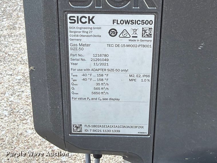image for item EX4284 2021 Sick FLOWSIC500 ultrasonic gas flow meter