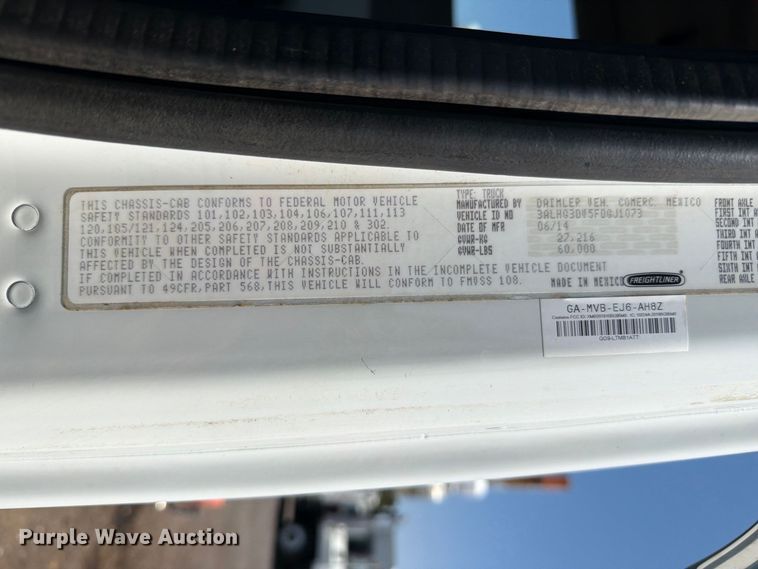 image for item FB5092 2015 Freightliner 114SD crane truck