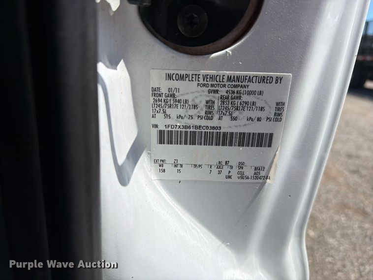 image for item FB5123 2011 Ford F-350 Super Duty Ext. Cab utility bed pickup truck