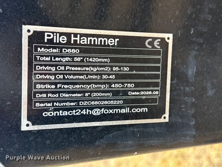 image for item FB6909 2026 GIYI D680 skid steer post driver
