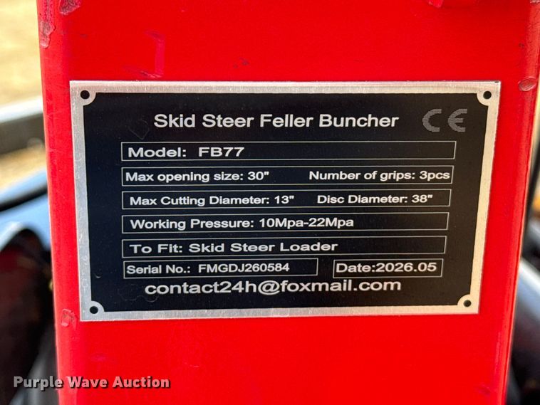 image for item FB6910 2026 GIYI FB77 skid steer feller buncher