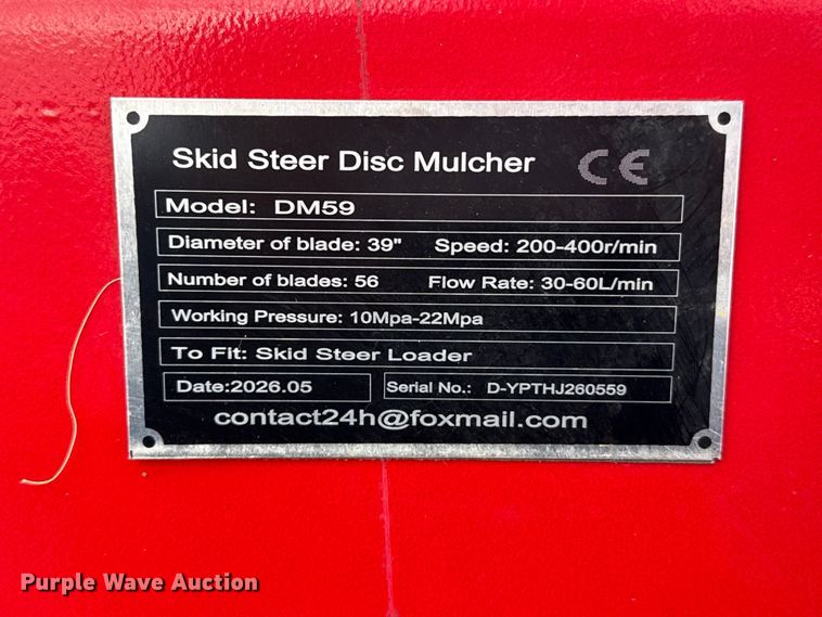 image for item FB6914 2026 Future DM59 skid steer mulcher