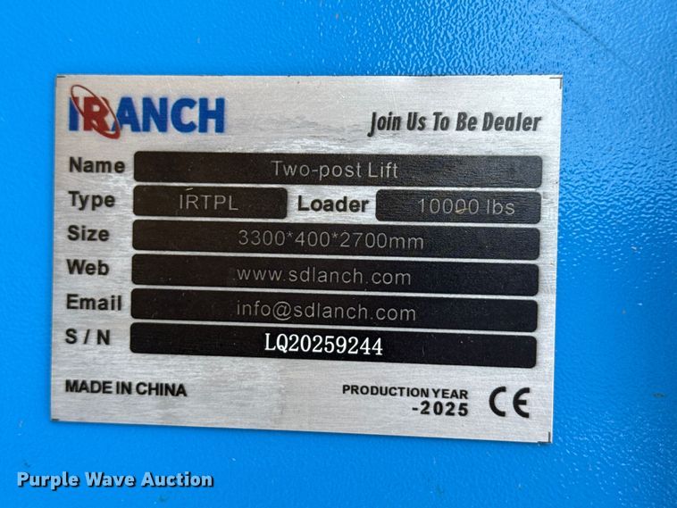 image for item FB6922 2025 Iranch IRTPL automotive lift