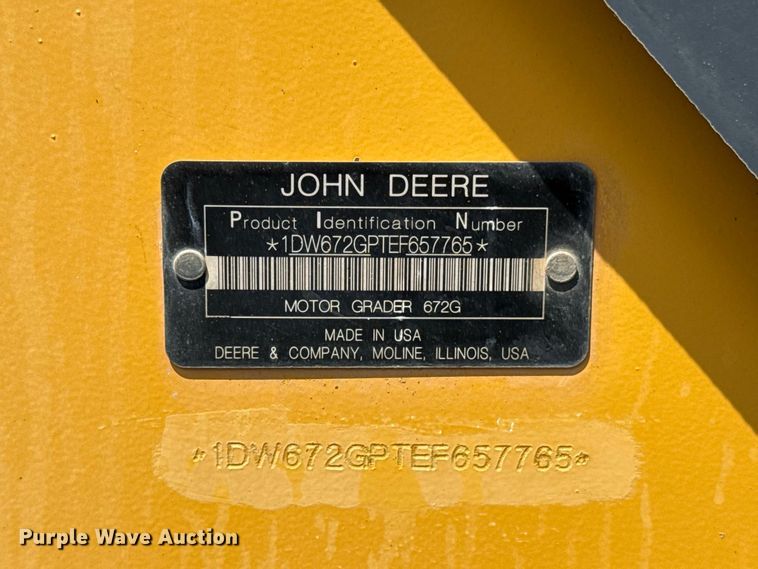 image for item FC4242 2014 John Deere 672GP motor grader
