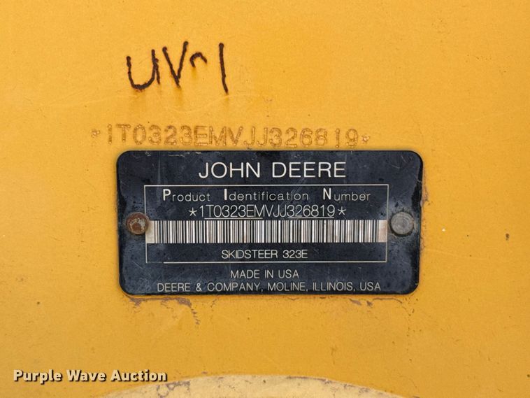 image for item FC4265 2018 John Deere 323E tracked skid steer loader