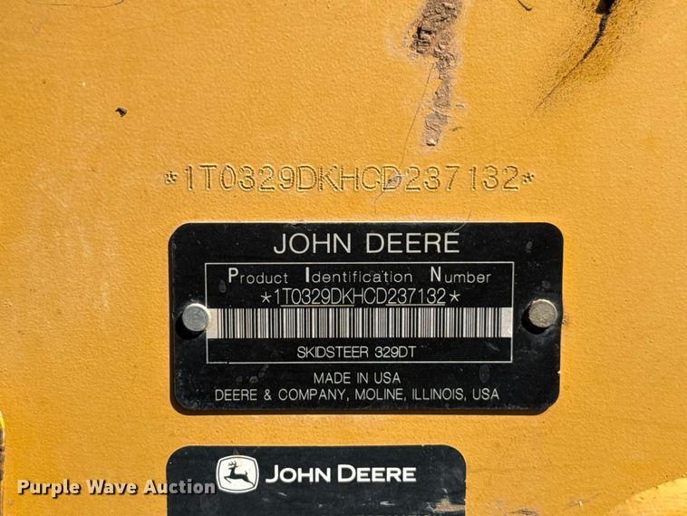 image for item FC4326 2012 John Deere 329D tracked skid steer loader
