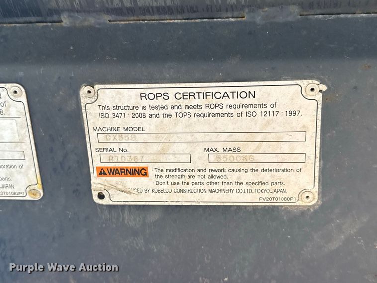 image for item FC4344 2014 Case CX55B mini excavator
