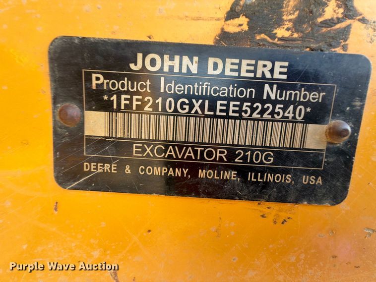 image for item FI0374 2014 John Deere 210G LC excavator