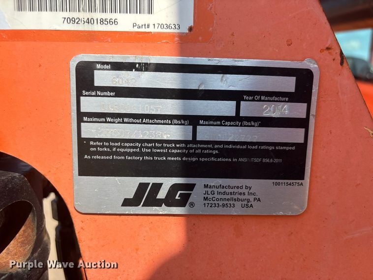image for item FI0398 2014 Sky Trak 6042 Telehandler