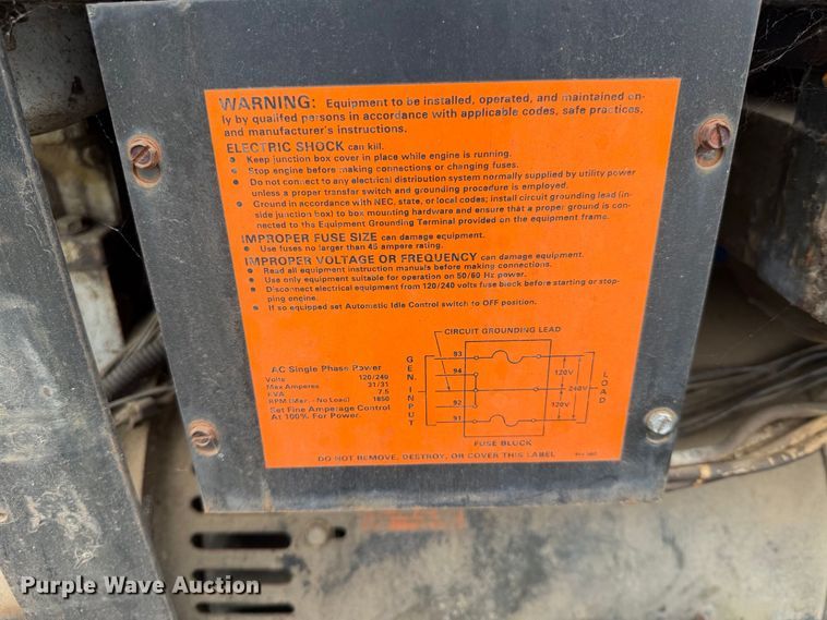 image for item FI1011 1988 Miller Trailblazer 44D welder/generator