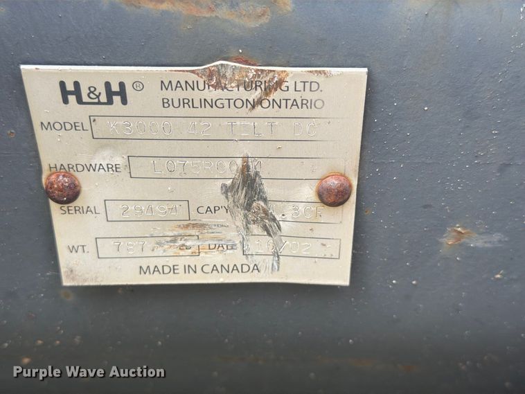 image for item FI1014 H&H K3000 42 Tilt DC hydraulic tilting bucket