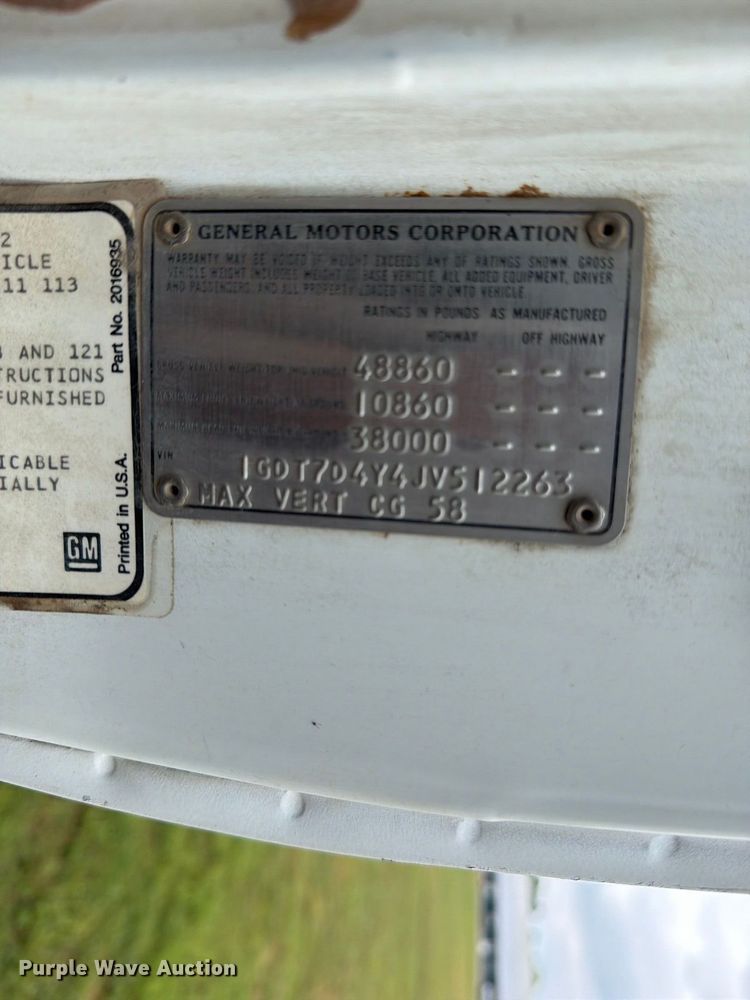 image for item FI1016 1988 GMC C7 Top Kick dump truck