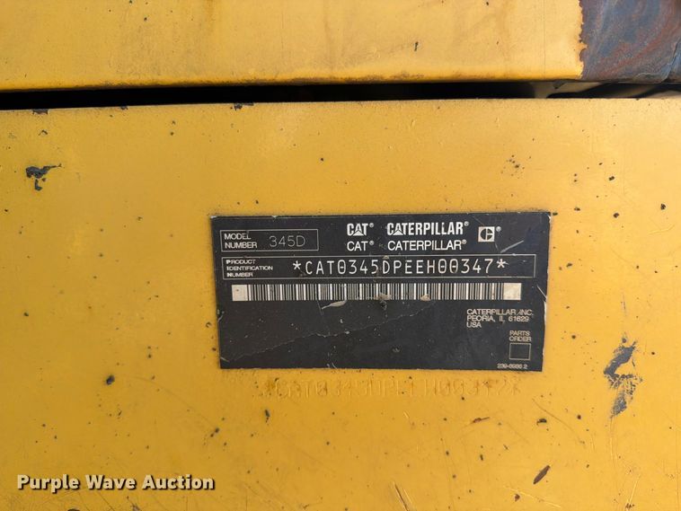 image for item FJ0527 2008 Caterpillar 345D excavator