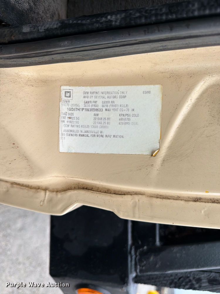 image for item FK3462 1998 GMC C6500 dump flatbed truck